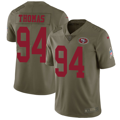 San Francisco 49ers Limited Olive Men Solomon Thomas NFL Jersey #94 2017 Salute to